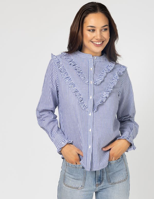 Cici Blouse - Navy Stripe