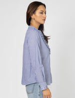 Cici Blouse - Navy Stripe