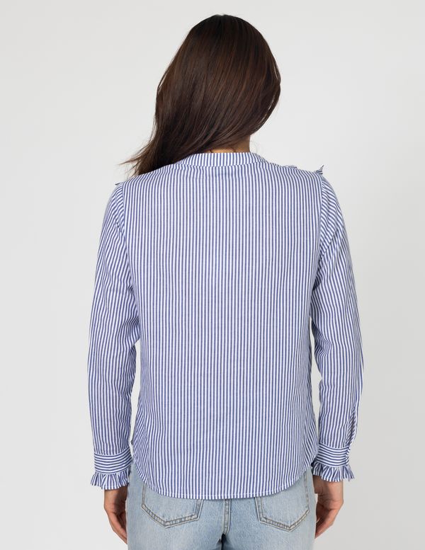 Cici Blouse - Navy Stripe