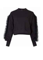 Ruffle Game Sweatshirt - Black