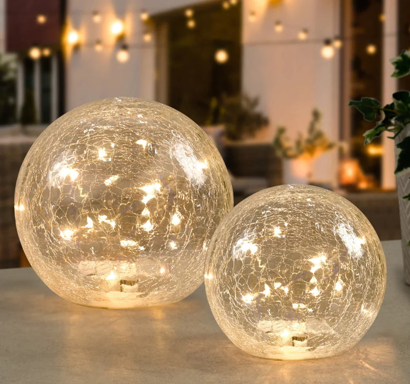Crackle Silver Orb 18cm