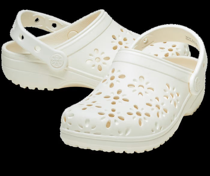 Classic Clog Floral Cut Out - Chalk