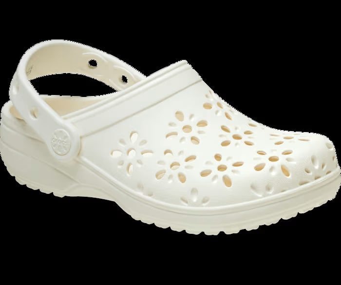 Classic Clog Floral Cut Out - Chalk