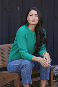 Cross Stitch Pullover - Leaf Marle