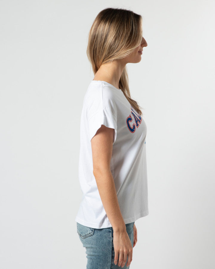 Cuff Sleeve T-Shirt CALIFORNIA - White
