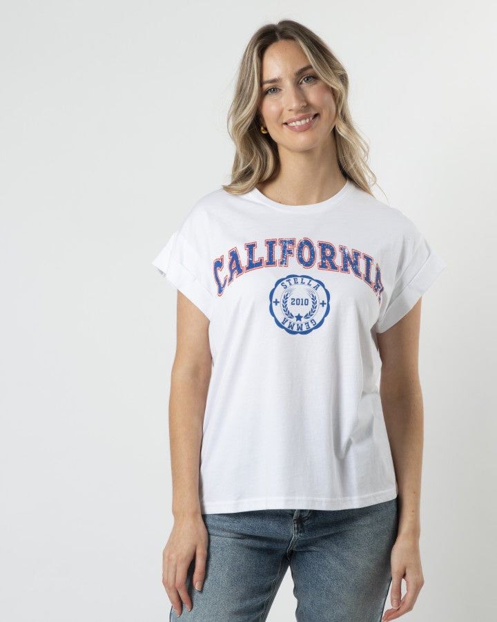 Cuff Sleeve T-Shirt CALIFORNIA - White