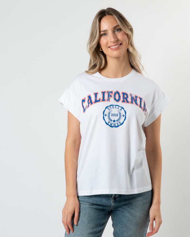 Cuff Sleeve T-Shirt CALIFORNIA - White