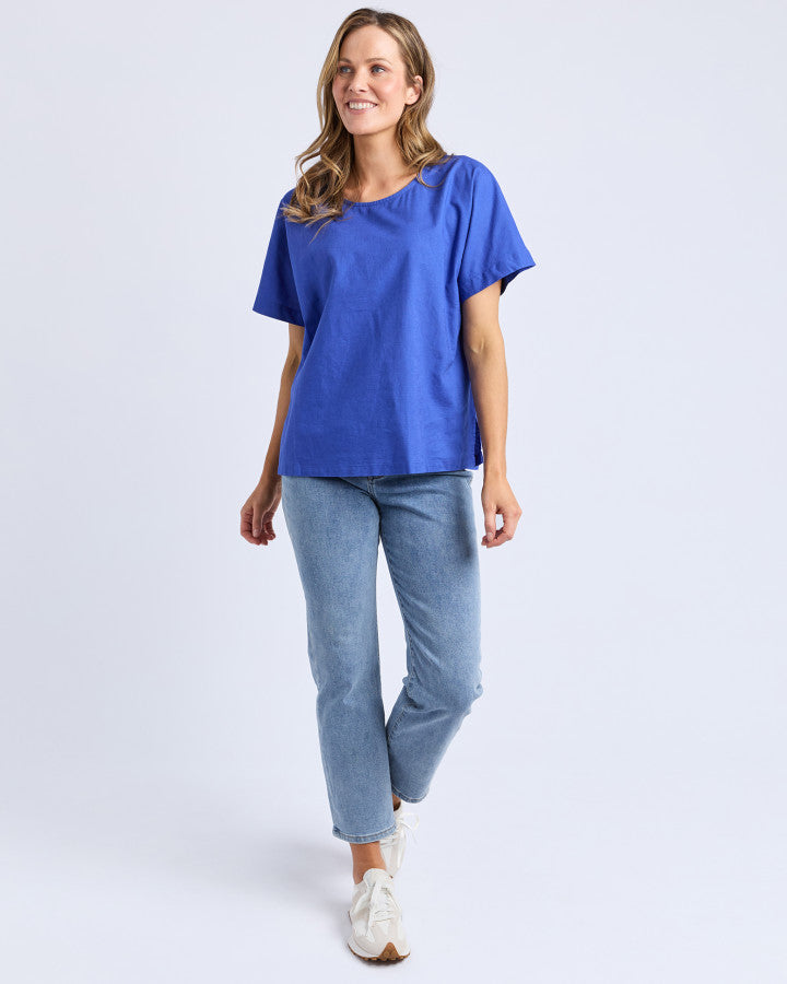 Curtis Woven S/S Tee - Ocean Blue