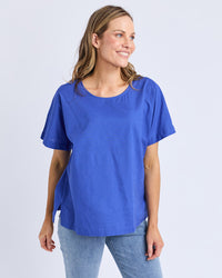 Curtis Woven S/S Tee - Ocean Blue