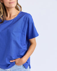 Curtis Woven S/S Tee - Ocean Blue
