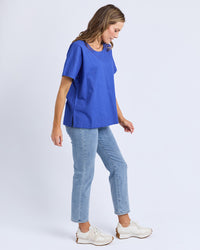 Curtis Woven S/S Tee - Ocean Blue