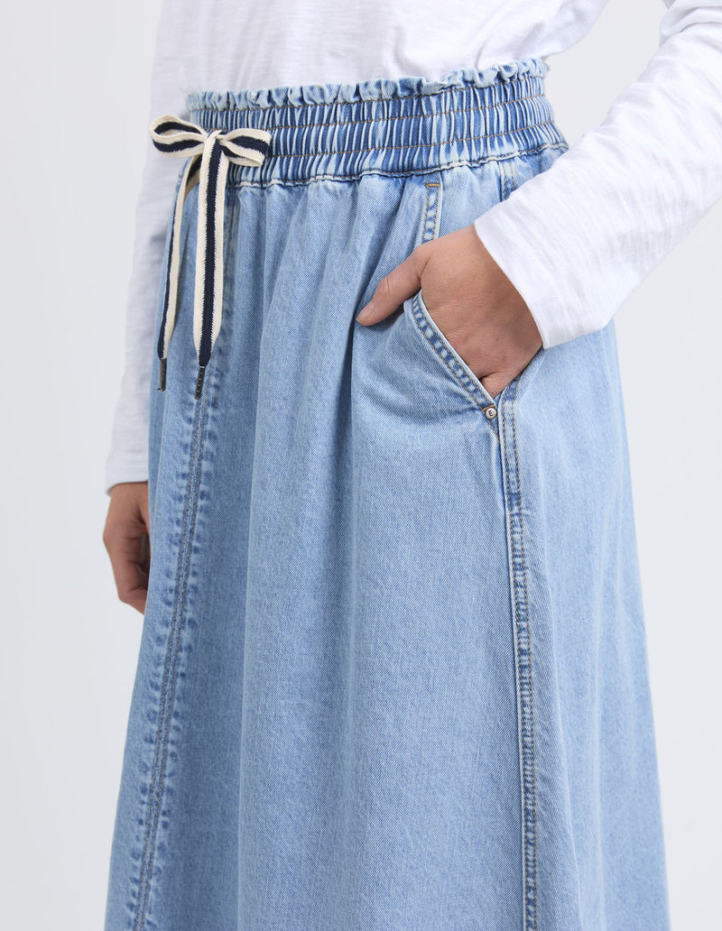 Greta Denim Skirt - Light Blue Wash