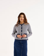 Lady Cardigan - Navy Houndstooth