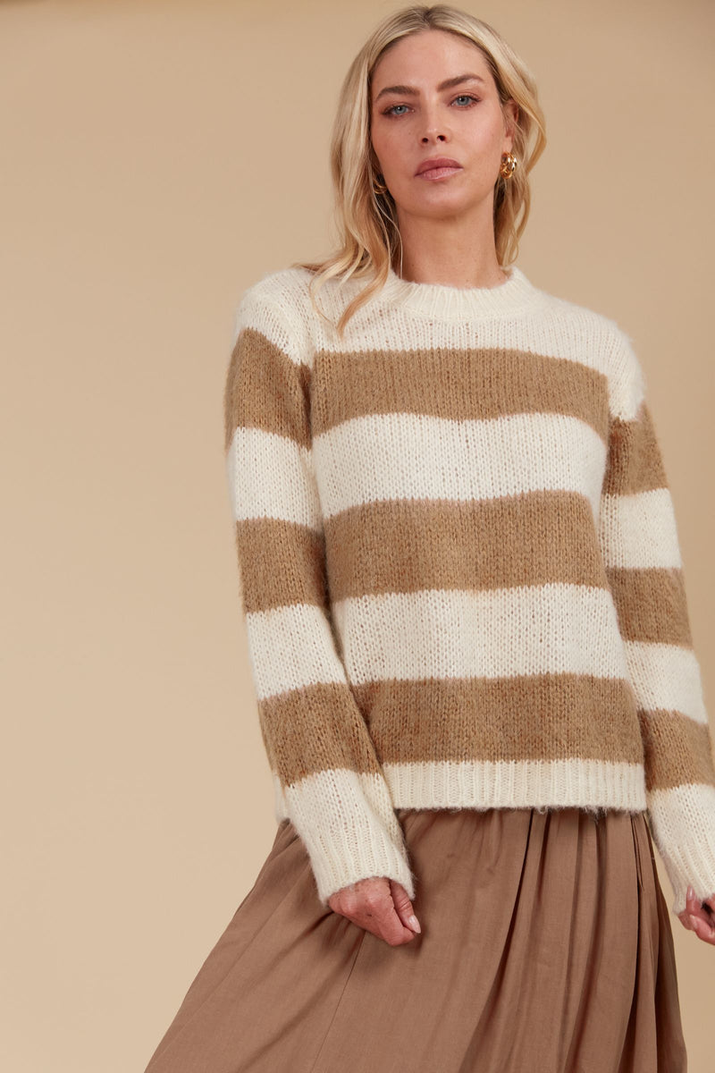 Pallas Stripe Jumper - Toffee