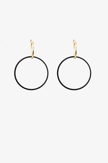 Gold & Black Circles Earrings