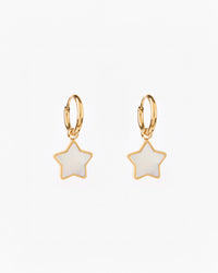 Earring Gold Hoop Shell Star