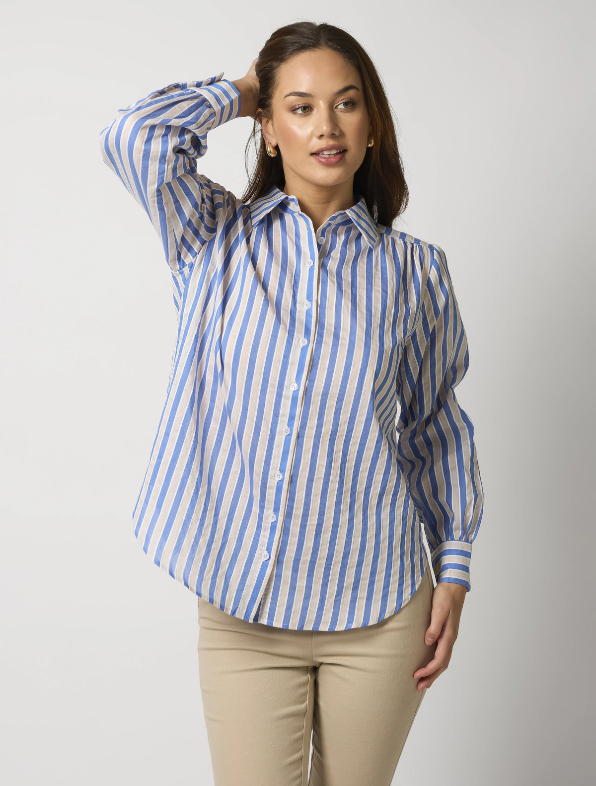 Emmery Shirt - Cobalt Stripe