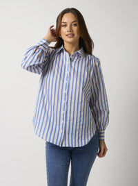 Emmery Shirt - Cobalt Stripe