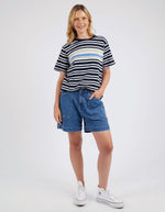 Aligner Tee - Navy and White Stripe