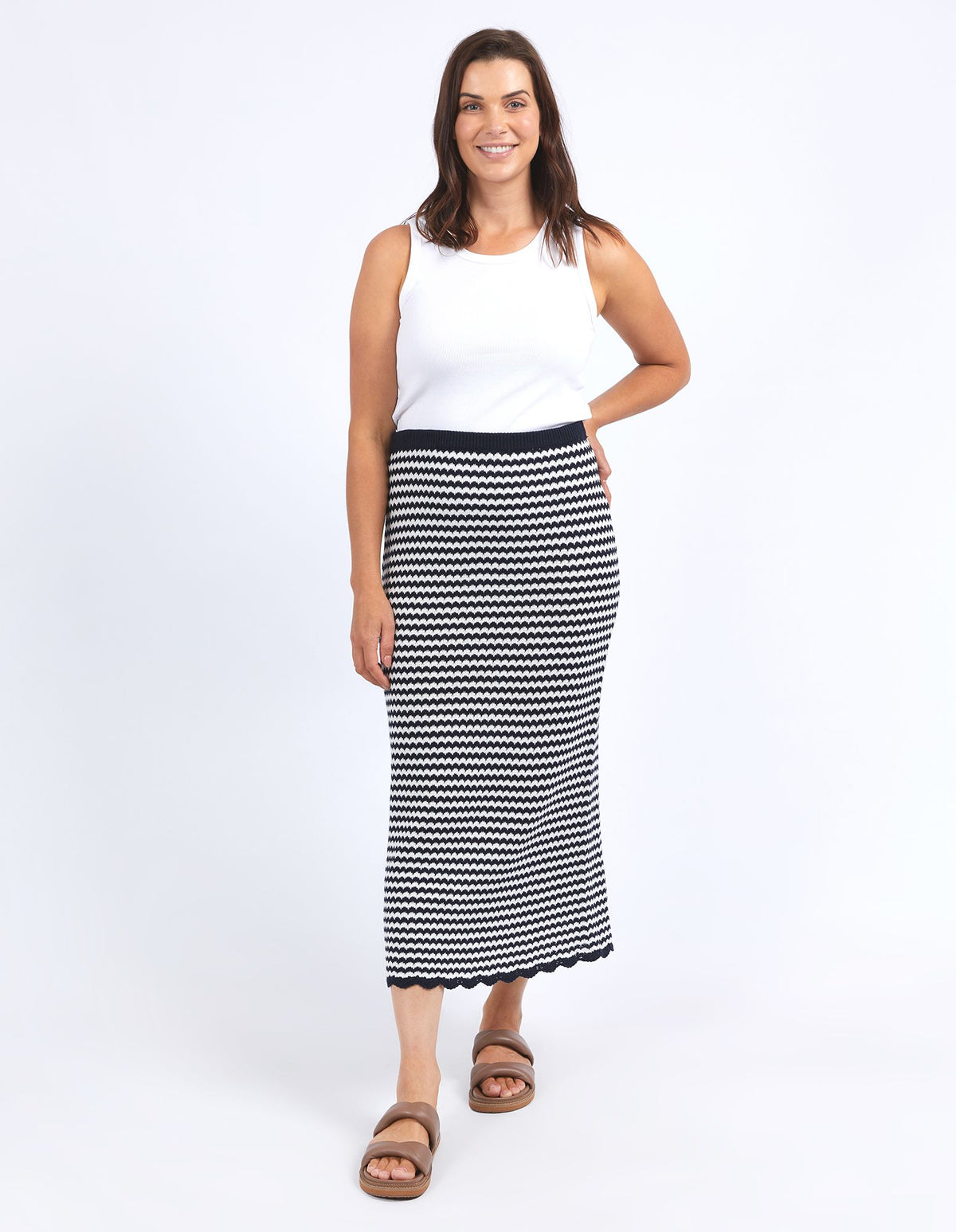 Rosie Stripe Skirt - Navy/White