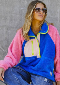 Vintage Polar Fleece - Hot Pink/Royal