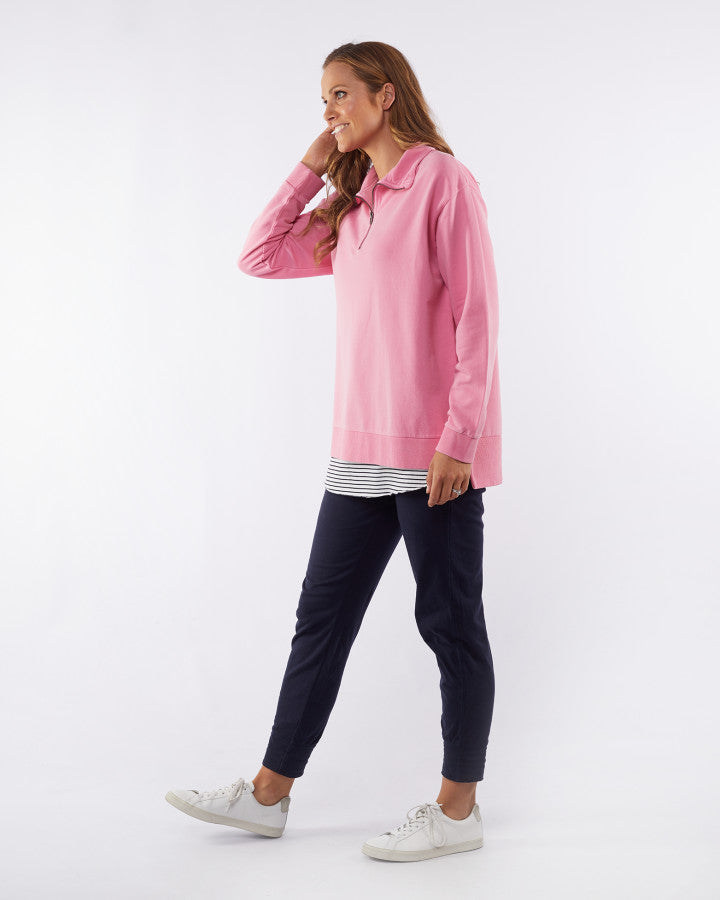 Foundry Zip Neck - Bubblegum Pink