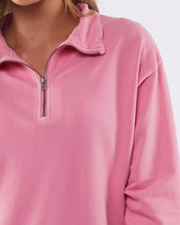 Foundry Zip Neck - Bubblegum Pink
