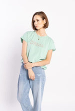 Drma Zoe Tee - Mint/Ecru