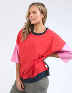 Mazie Colour Block Sweat - Bittersweet/Strawberry Pink/Navy