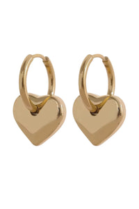 Puffy Heart Earrings - Gold