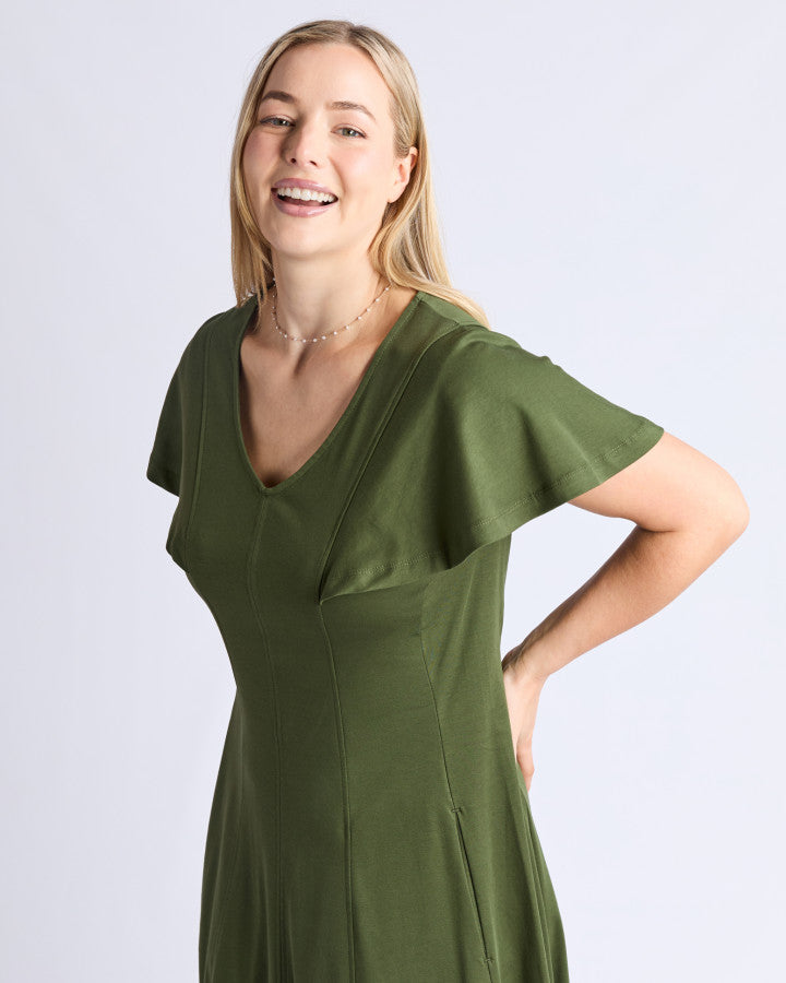 Grace Jersey Dress - Khaki