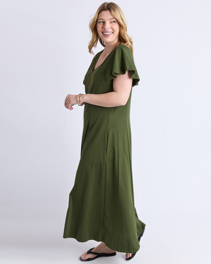 Grace Jersey Dress - Khaki