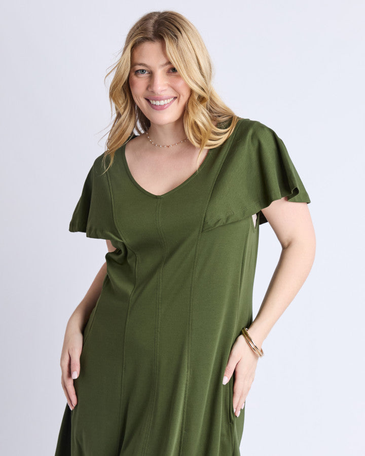Grace Jersey Dress - Khaki