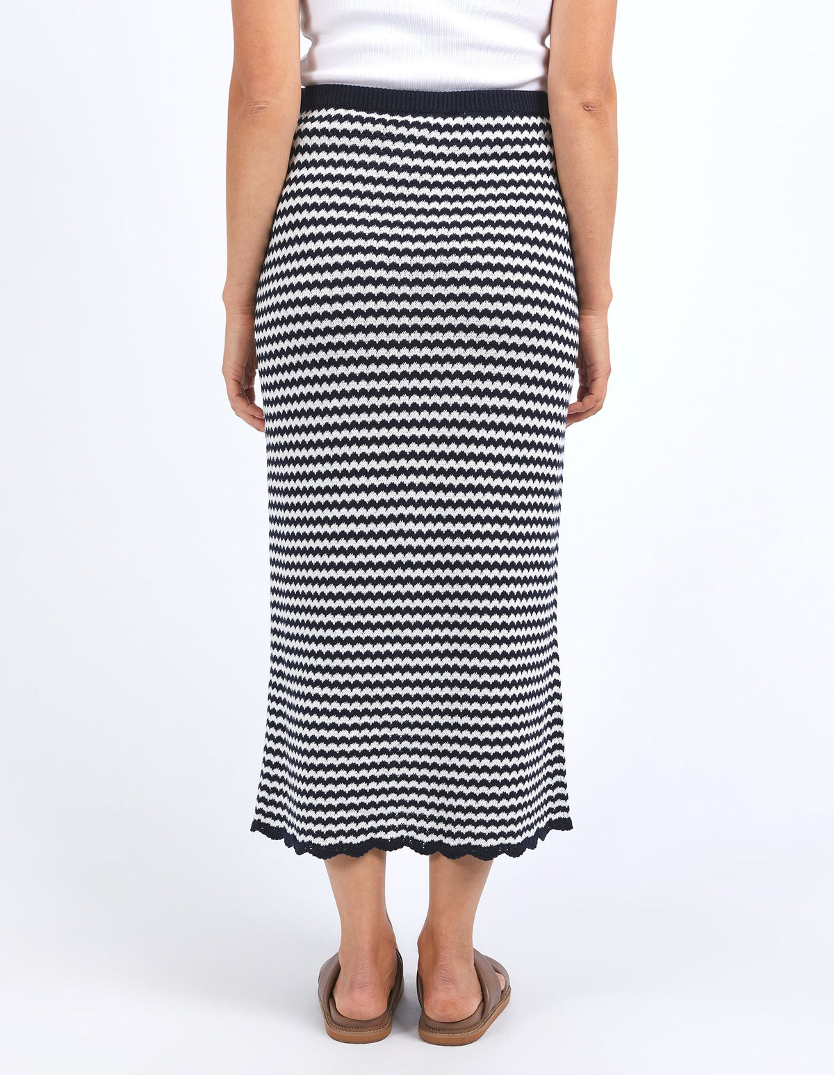 Rosie Stripe Skirt - Navy/White