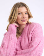 Tallulah Cable Knit - Pink Geranium