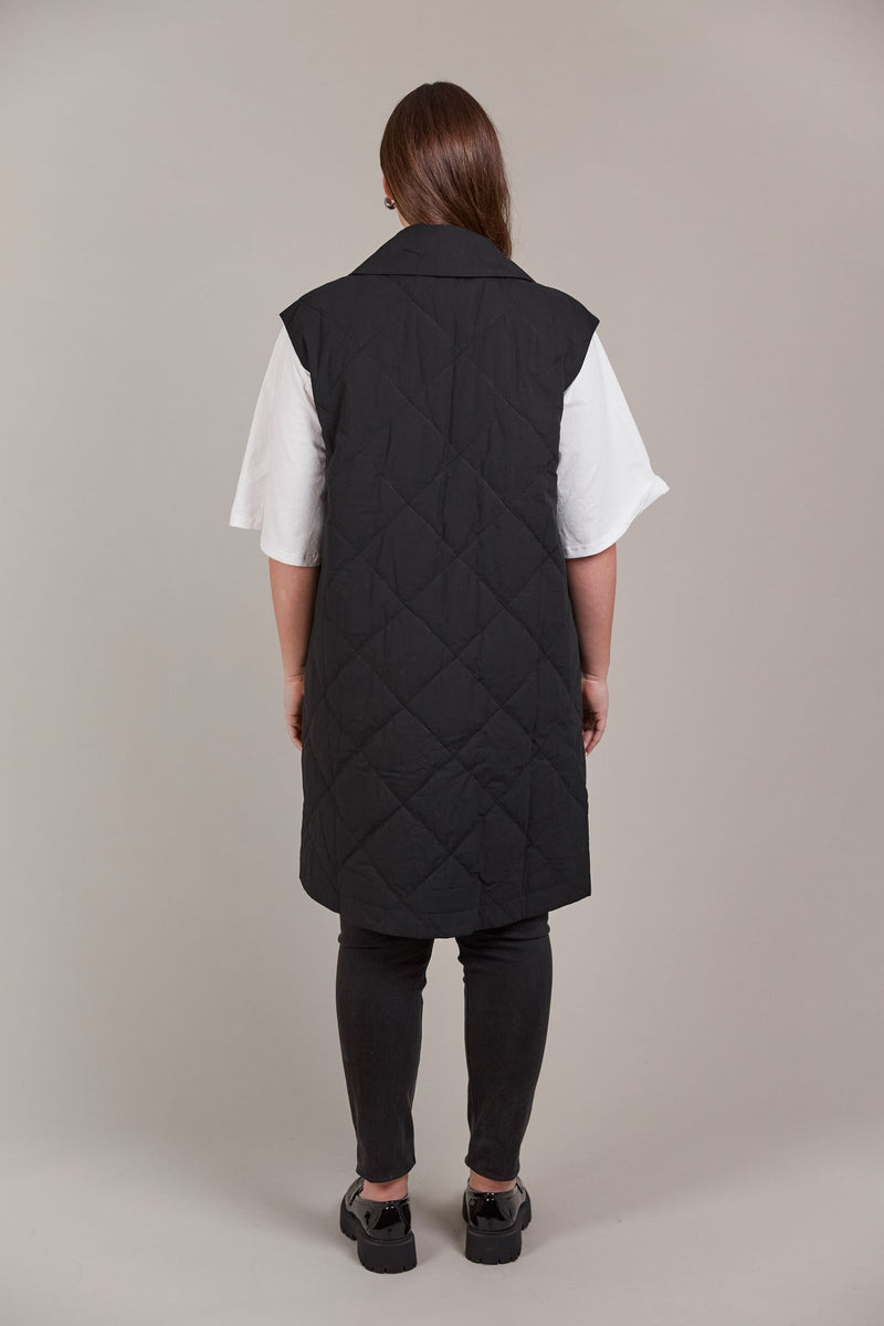 Argo Long Line Vest - Black