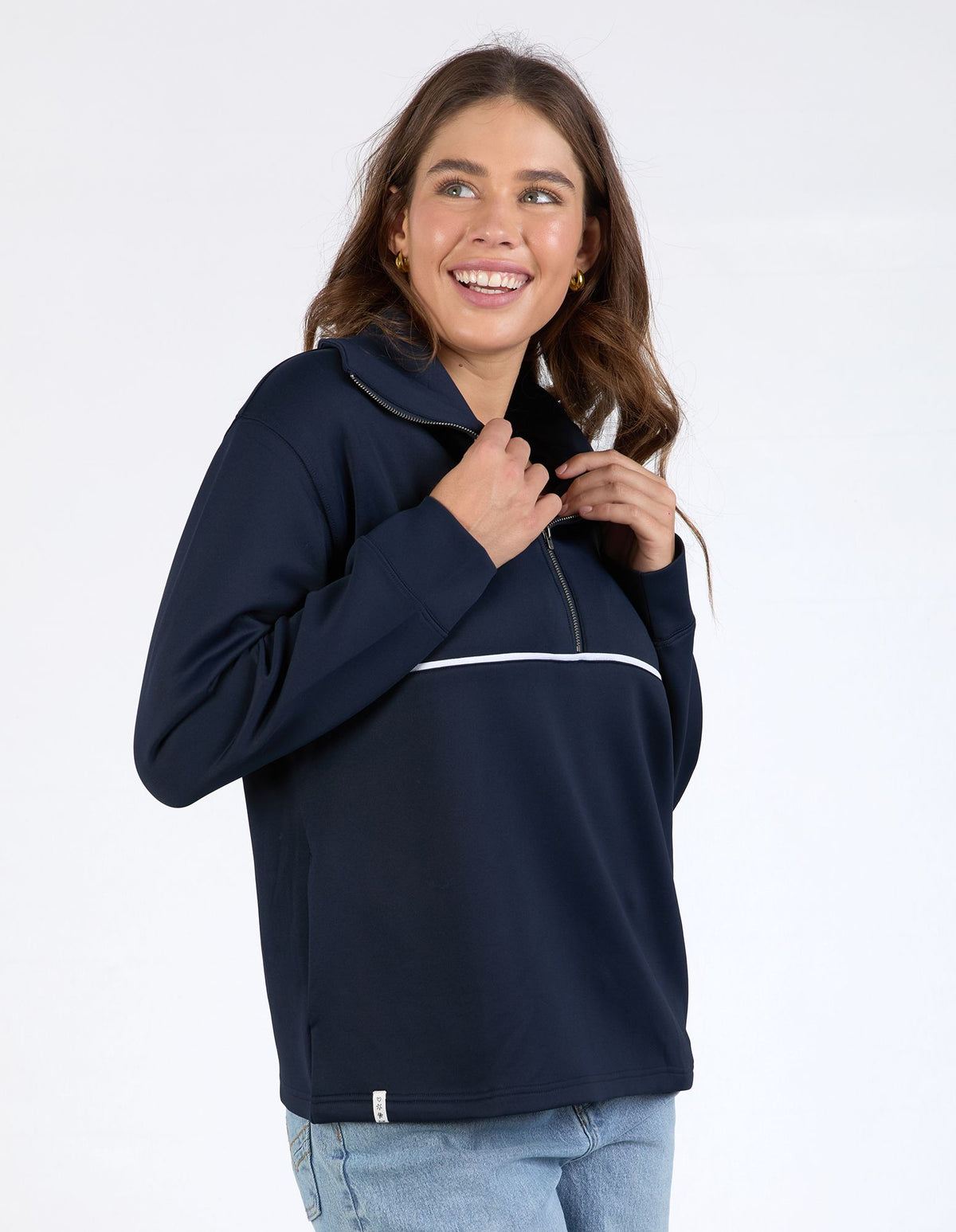 Bonnie Half Zip Sweat - Dark Sapphire
