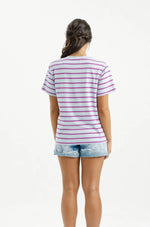 Chris Tee - Orchid Stripe with White X