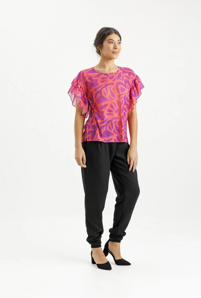 Evelyn Blouse - Sunset Floral