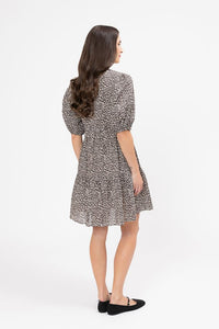 Reflective Mini Dress - Coffee Safari