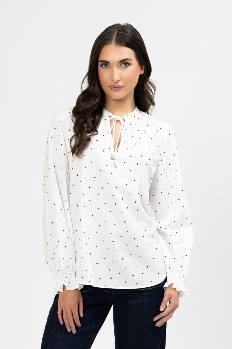 L/S Honey Top - White Scatter Spot