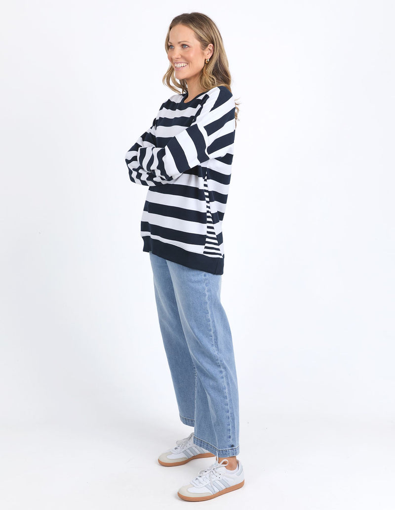 Mill Crew - Navy & White Stripe