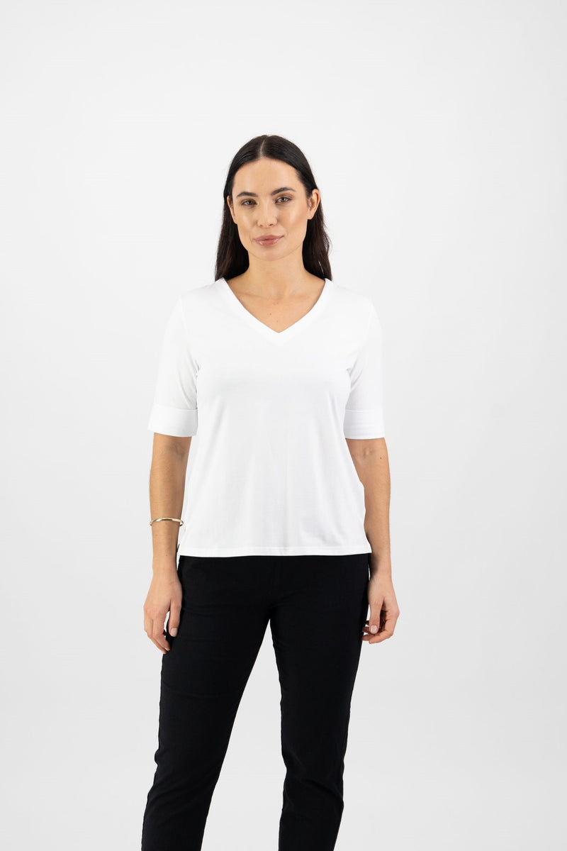 V-Neck Top - White