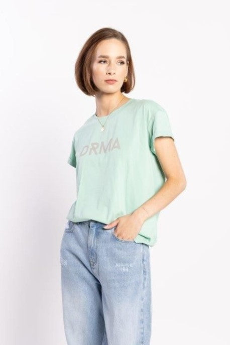 Drma Zoe Tee - Mint/Ecru