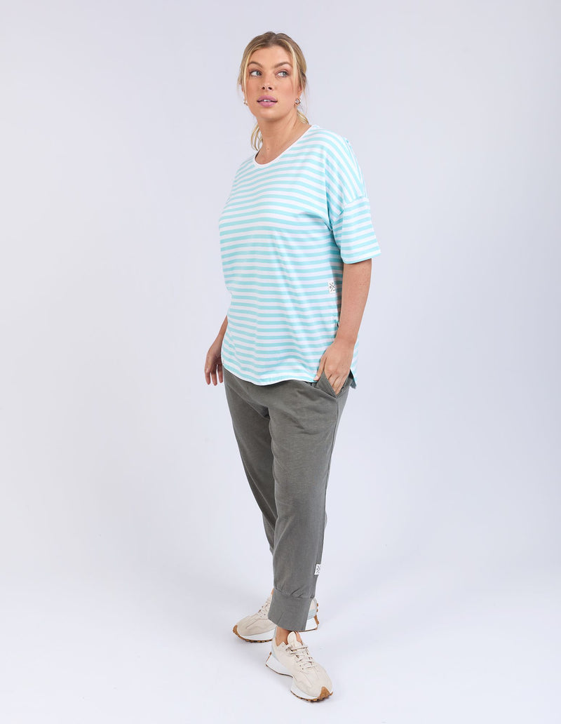 Lauren S/S Tee - Tonic Blue/White Stripe