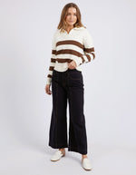 Imogen Knit - Choc & White Stripe