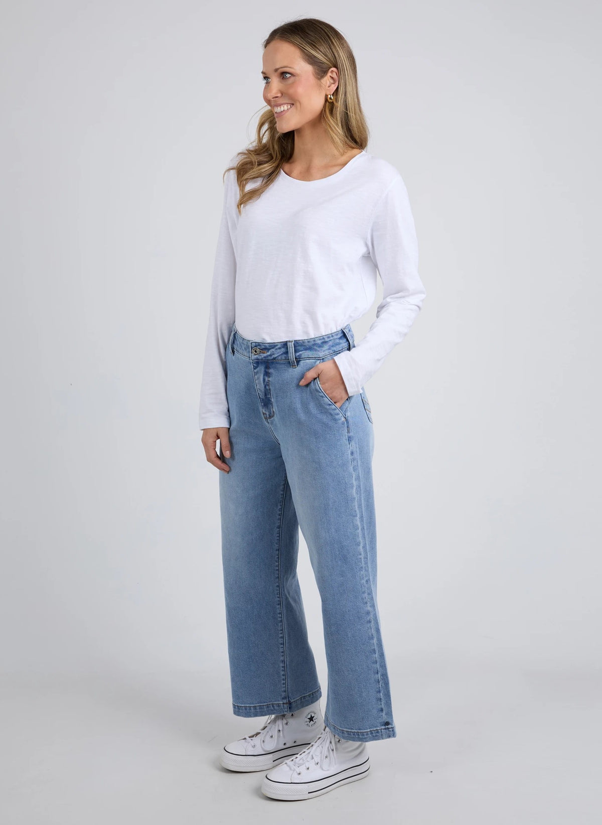 Izzy Wide Leg Jean - Vintage Blue Wash