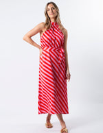 Clamentine Dress - Pink & Red Stripes