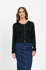 Merino Cropped Cardi - Forest