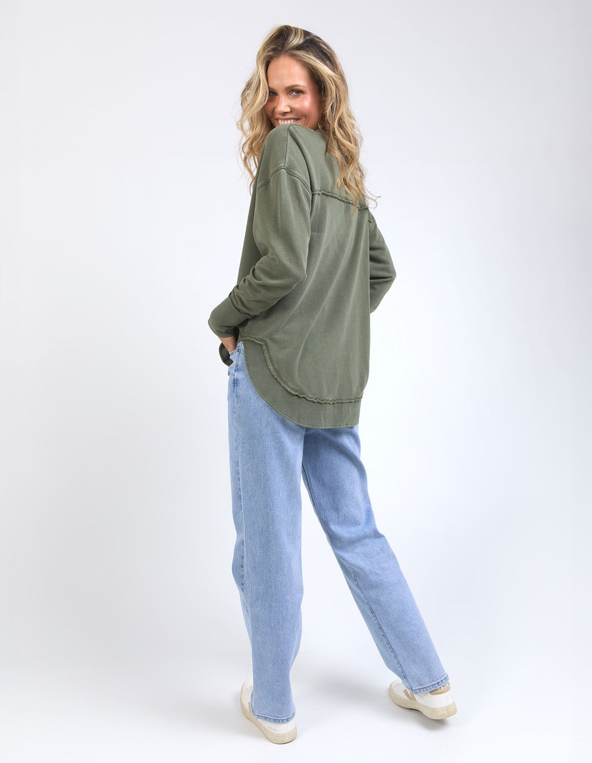 Washed Simplified Crew - Khaki